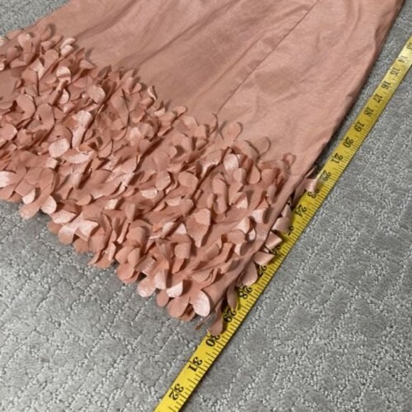 Romeo & Juliet Couture Peach Strapless Sz 6 Dress Pleated Bust & Detaile… - Picture 5 of 7